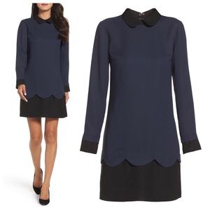 NWT CeCe Cynthia Steffe Pan Collar Scallop Dress S